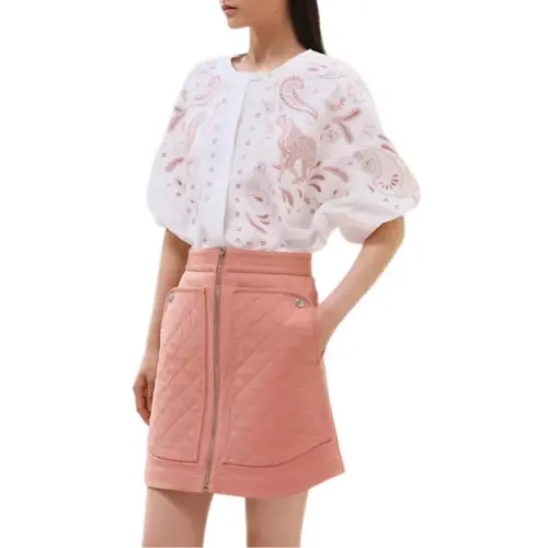 HERMES Shirts Women's White Crew Neck Moderate Other