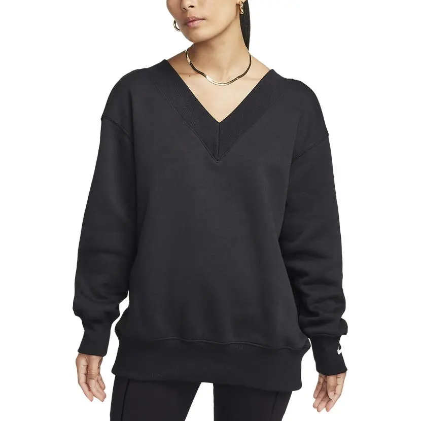 Nike Sweaters Women's Black V-neck Moderate Straight Fit