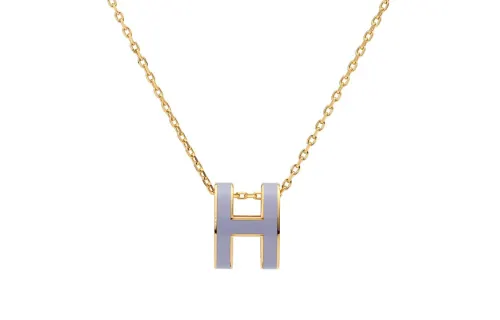 HERMES POP H Alloy Necklaces Women's Gold