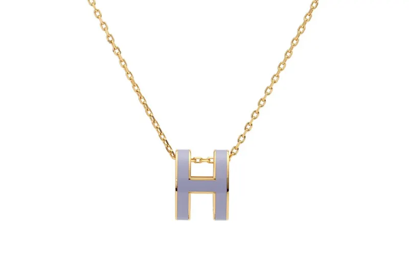 HERMES POP H Alloy Necklaces Women's Gold