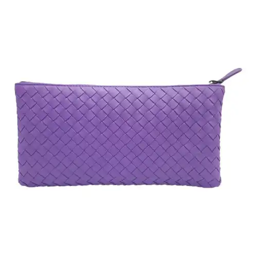Bottega Veneta Woven Sheepskin Clutch Women's Purple