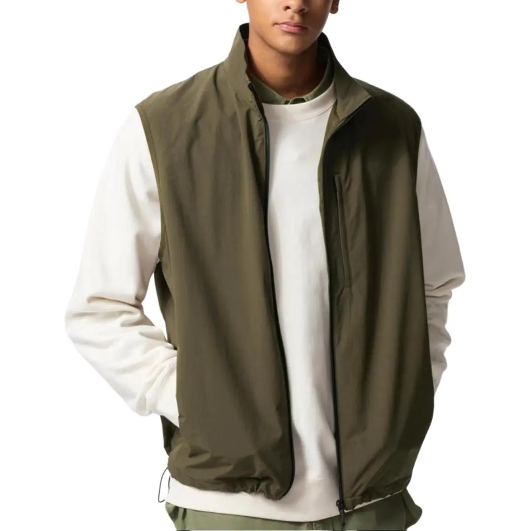 UNIQLO Vests Unisex Olive Stand Collar Moderate Other