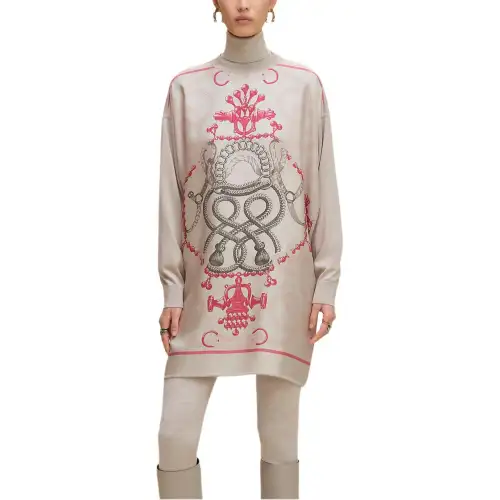 HERMES FW25 Long Sleeved Dress Women's