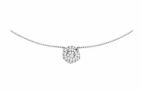 DIOR Rose White 18K White Gold With Diamond Decoration Necklaces Women's