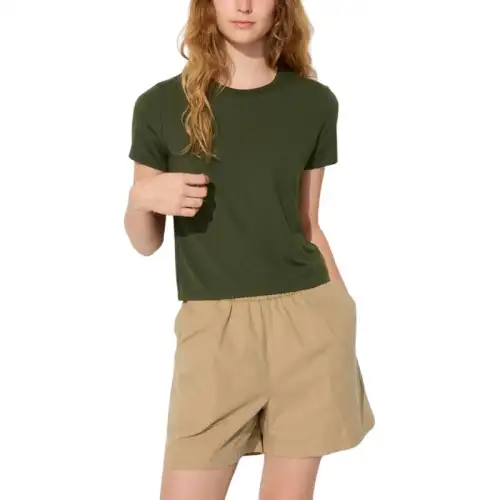 UNIQLO T Shirts Women's Green Crew Neck
