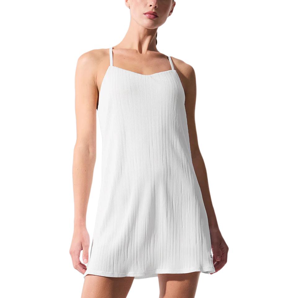 Alo Yoga Micro Plisse Game On Slip Dress Women’s