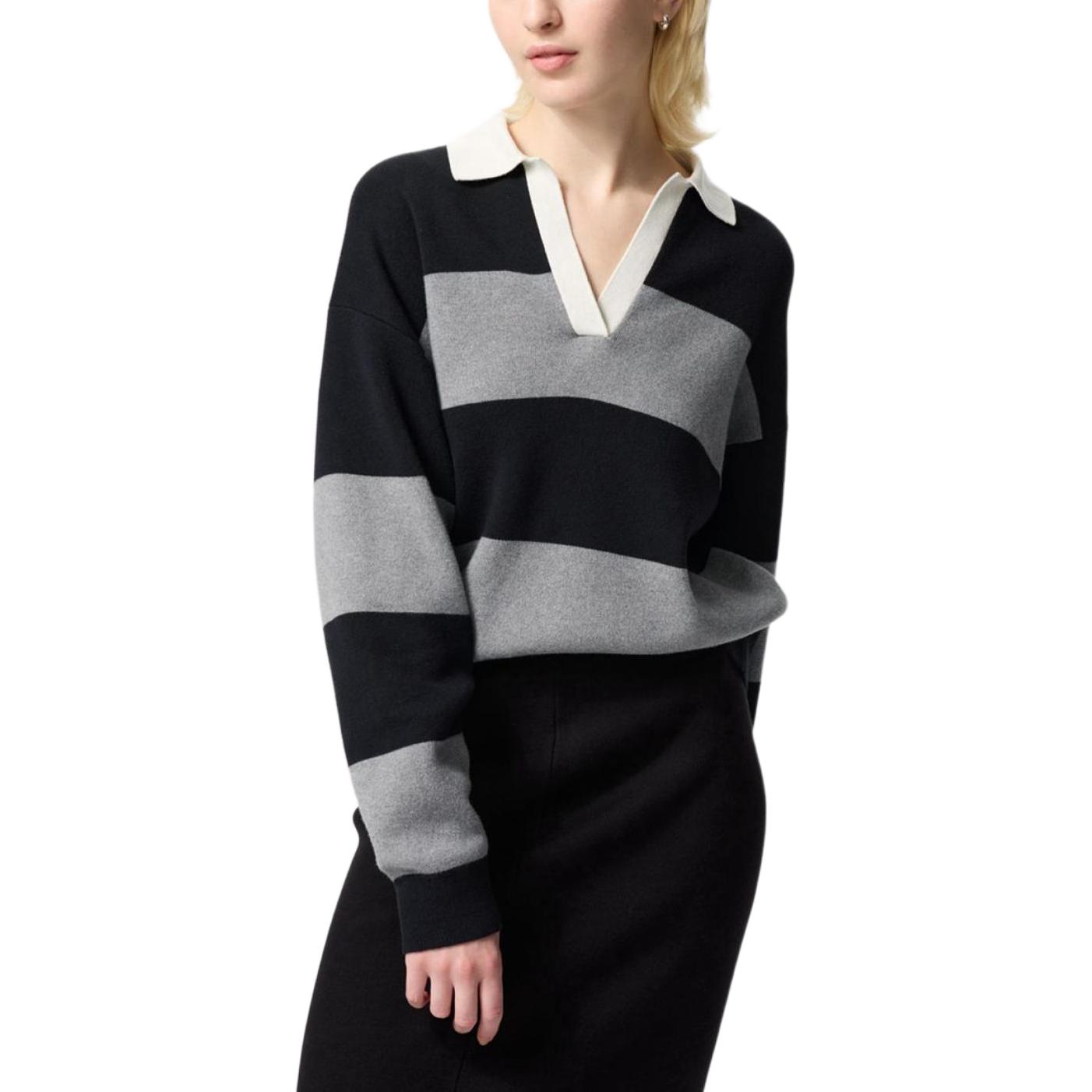 Женский лонгслив UNIQLO (черно-белый)