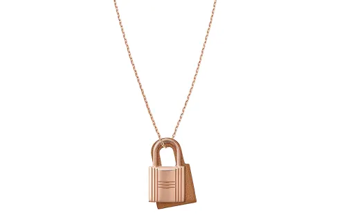 HERMES O'Kelly Rose Gold plated Necklaces Women's