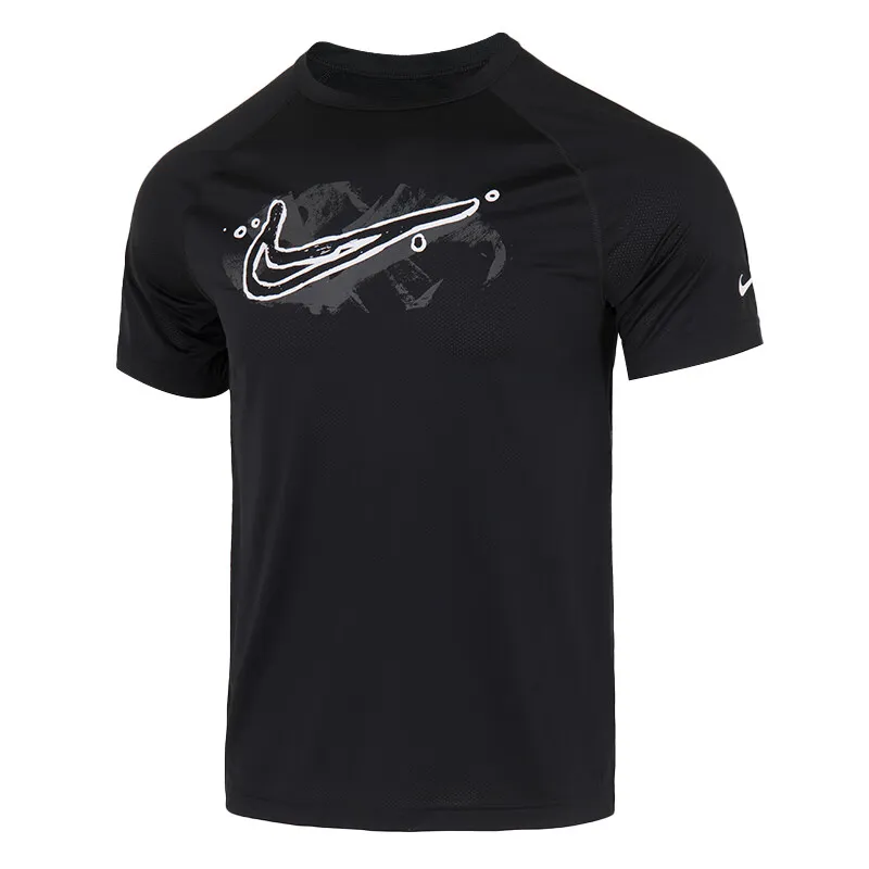 Nike T-Shirts Men's Black Crew Neck Moderate