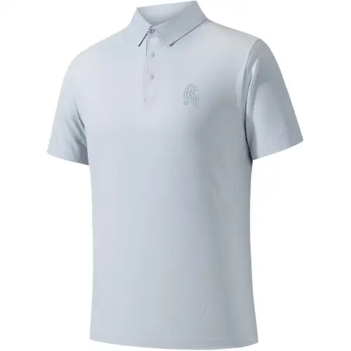 ANTA Polo Shirts Men's Mulberry Heather Gray Polo Collar Moderate Straight Fit