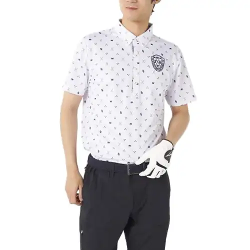 FILA Polo Shirts Men's White Polo Collar Moderate