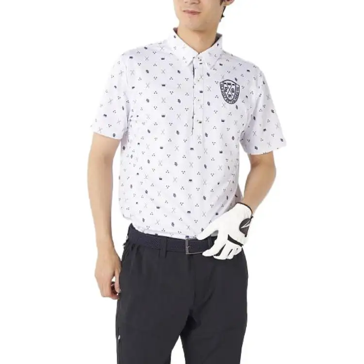 FILA Polo Shirts Men's White Polo Collar Moderate