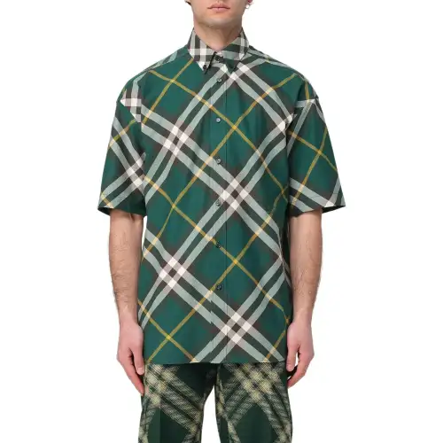 Burberry Logo Embroidered Plaid Checked Shirt