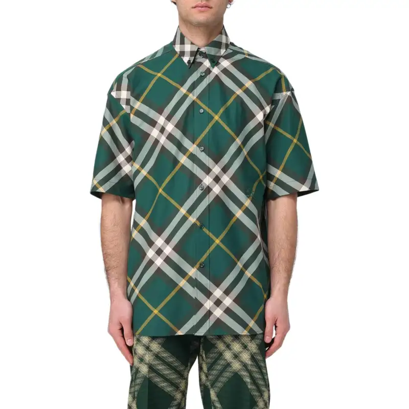 Burberry Logo Embroidered Plaid Checked Shirt