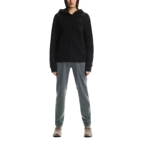 On Sweatshirts Women's Black Hooded Moderate