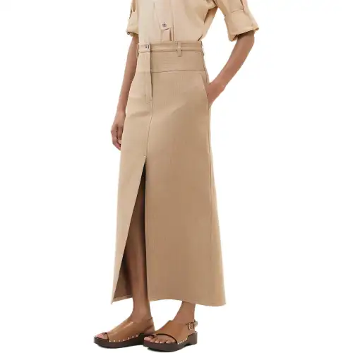 HERMES Casual Long Skirt Women's Beige