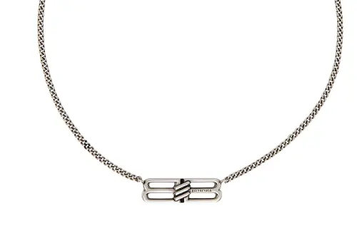 Balenciaga Bb Icon Logo Charm Necklace