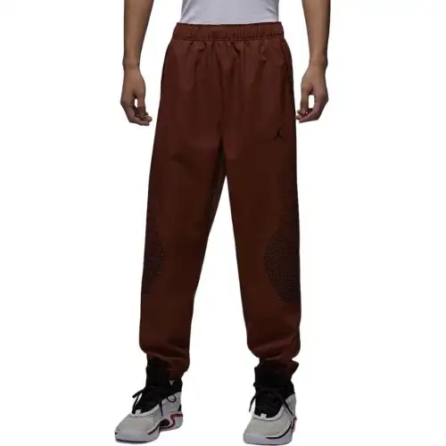Jordan Sport Jam brand logo casual woven versatile and comfortable basketball pants for men, pony brown/black