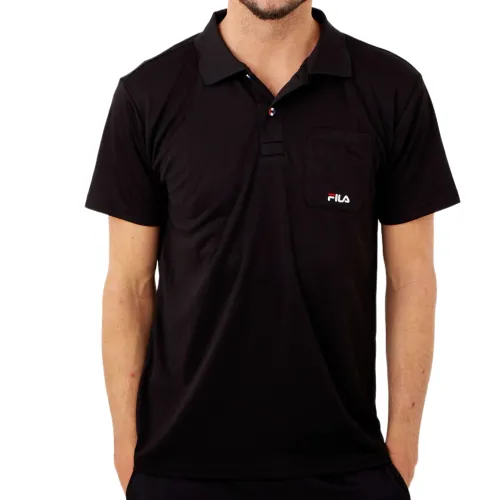 FILA Polo Shirts Men's Black Polo Collar Thin