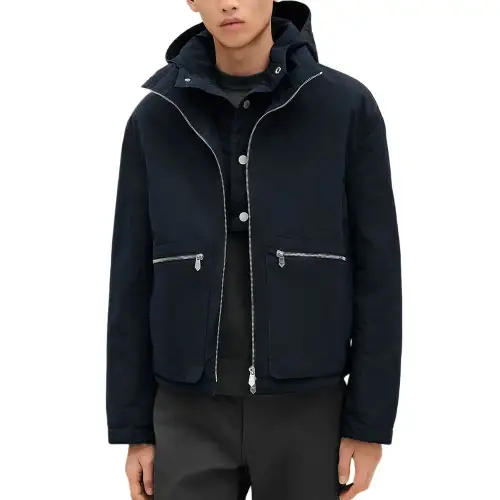 HERMES Jackets & Coats Men's Marine Blue