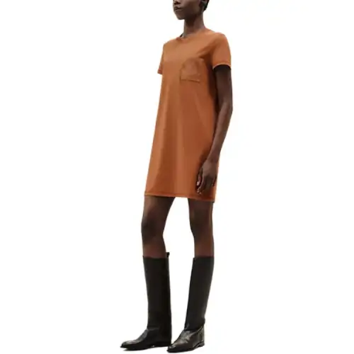 HERMES Short Sleeved Dress Women's Yellow