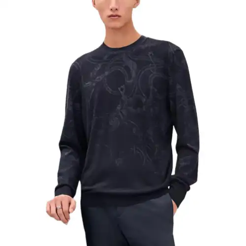 HERMES Cashmere Sweater Men's Gray