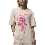 Jordan T Shirts Women's Ivory Crew Neck Moderate Straight Fit