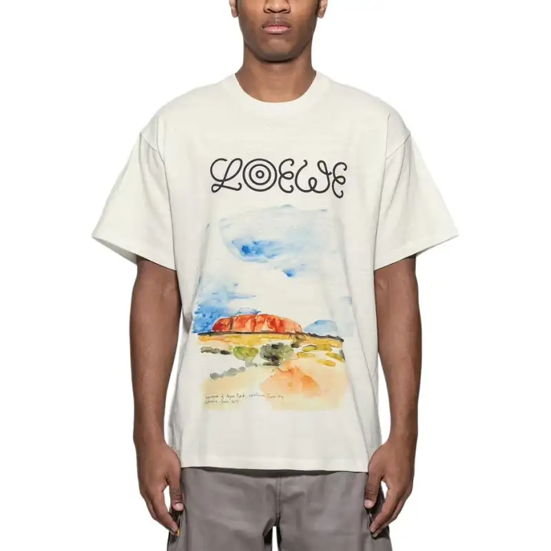 LOEWE T Shirts Men's White Crew Neck Moderate Straight Fit