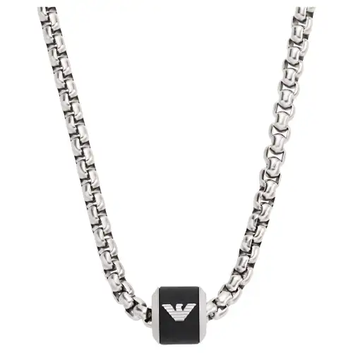 EMPORIO ARMANI Armani, fashionable black necklace stainless steel, men's style