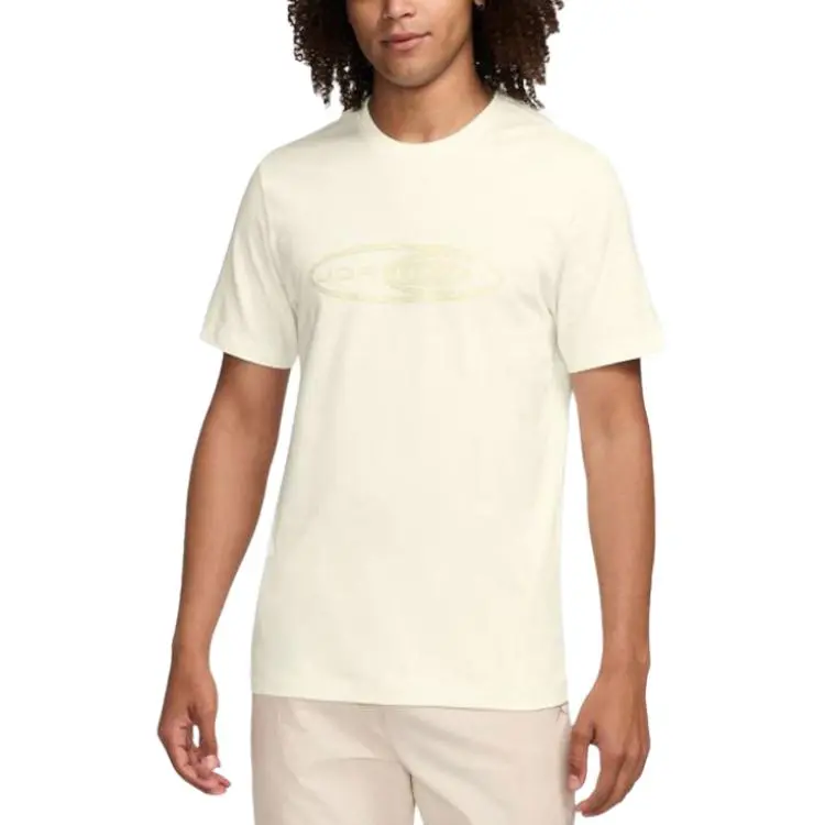 Nike T-Shirts Men's Ecru Crew Neck Moderate
