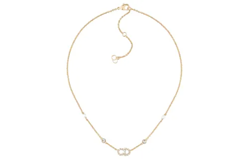 Dior 2020-2025 Gold Plated Faux Pearl and Rhinestone Clair D Lune Pendant Necklace costume necklace