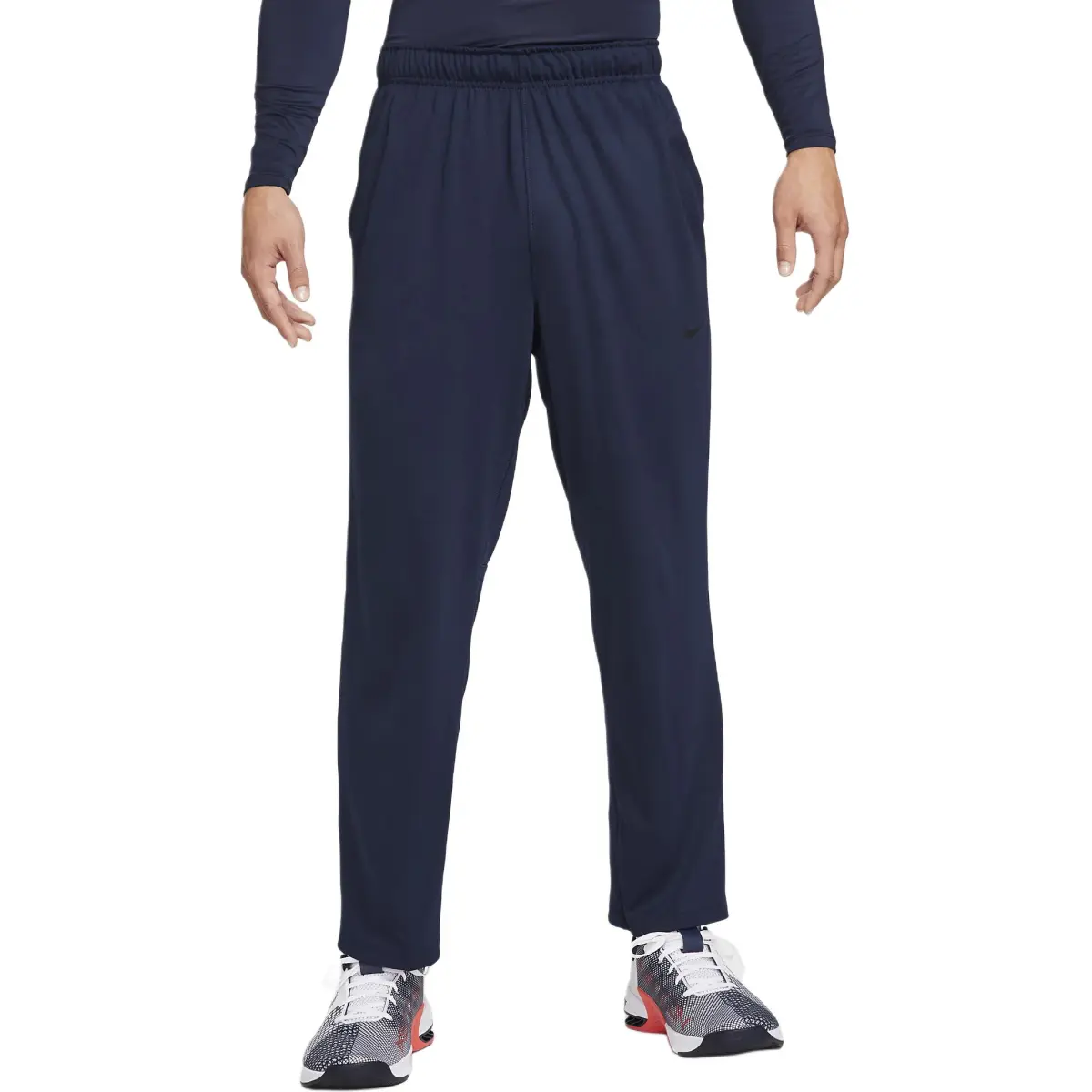 Nike DRI FIT TOTALITY Open Hem Versatile Pants Knitted Sweatpants Men's Obsidian Color/Black
