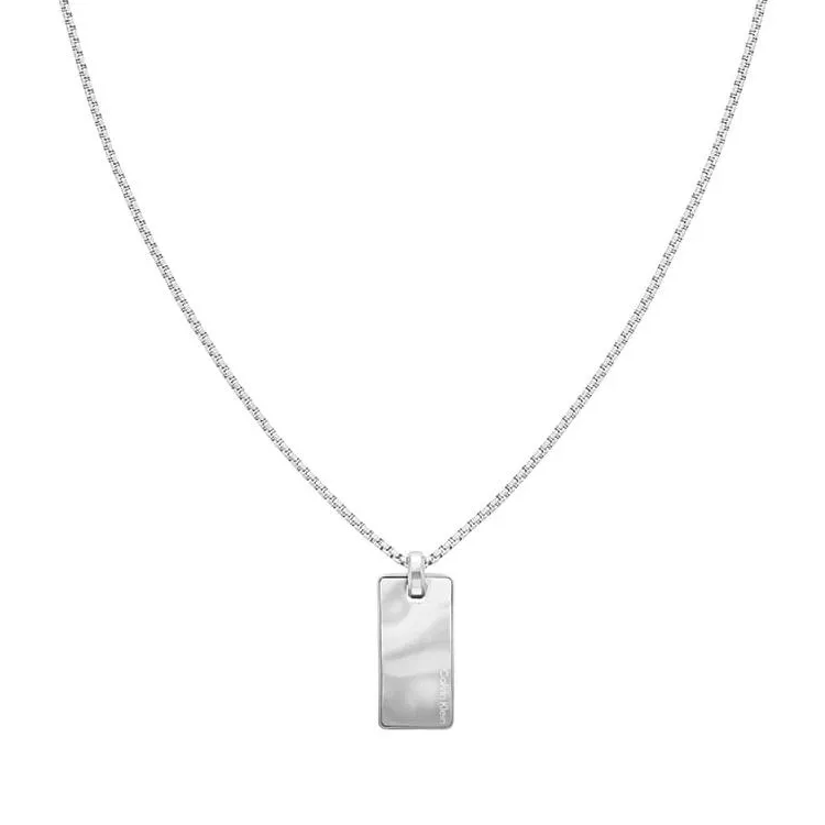 CALVIN KLEIN Steel Niche, Minimalist Style Versatile, Fashion Trend Instagram Style Necklace Men's Silver