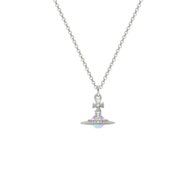 Vivienne Westwood Crystal, Metal, Gemstone Aurora Ball Pendant Necklace Women's Silver/Aurora