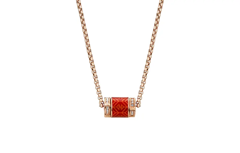 EMPORIO ARMANI Stainless Steel Zircon Necklaces Women's