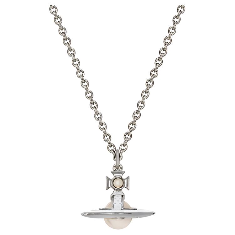 Vivienne Westwood Pendant pearl, brass enamel, necklace
