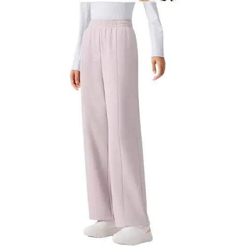 Anta Women's Training Collection, Sports Minimalist Style Solid Color Straight Fit Thickened And Fleece Lined Loose Fit
