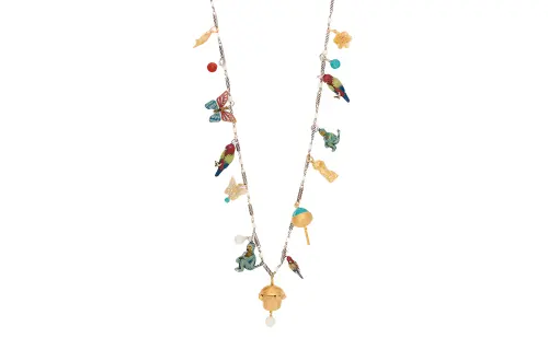 DIOR Resin Metal Necklaces Women's Multicolor