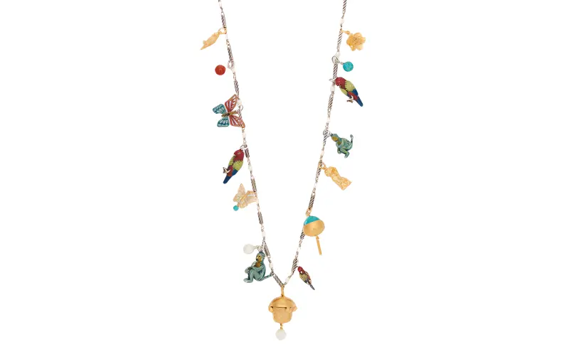 DIOR Resin Metal Necklaces Women's Multicolor
