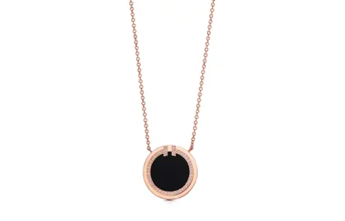 TIFFANY & CO. T Agate Diamond Necklaces Women's