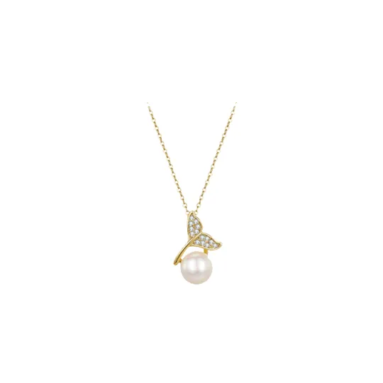 ONEKISS Faux Pearl, Synthetic Cubic Zirconia, Gold Plated Copper Necklaces Women's