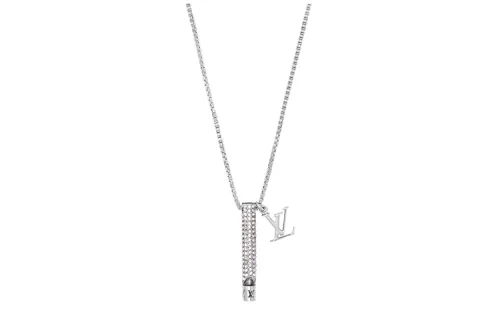 LOUIS VUITTON Metal Crystal Necklaces Men's