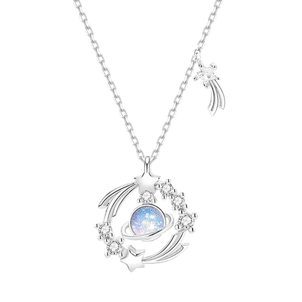 LUCKY ZHY 925 Sterling Silver Necklaces Women's