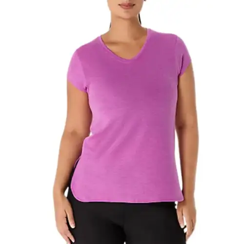 Asics HEATHER VNECK Regular T Shirt Women's Magenta