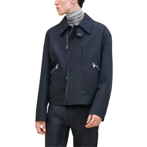 HERMES Jackets & Coats Men's Marine Blue