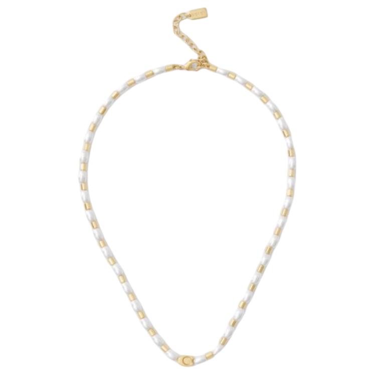 Женское колье Coach Pearl Pendant (золотое)