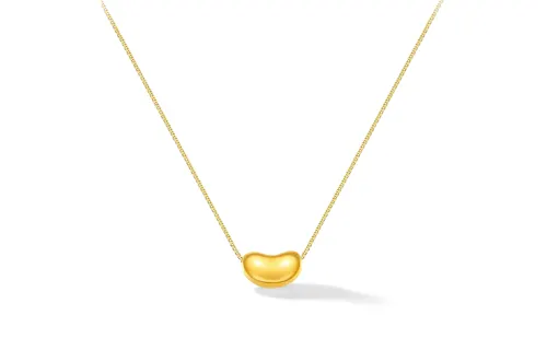 HOLLY RYAN Titanium Steel Necklaces Women's INS Minimalist Style Versatile, Wealth Fortune Adzuki Bean Pendant