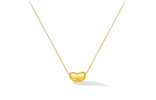 HOLLY RYAN Titanium Steel Necklaces Women's INS Minimalist Style Versatile, Wealth Fortune Adzuki Bean Pendant