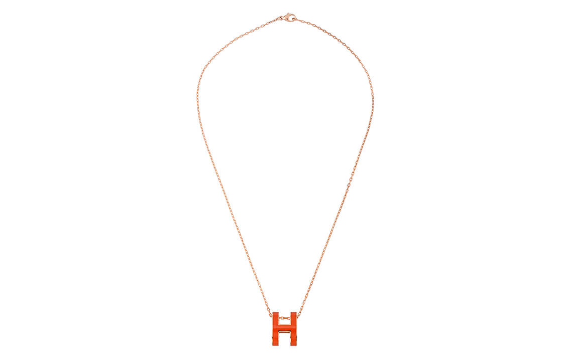 Женская подвеска Hermes Pop H (оранжево-золотая) — фото 3
