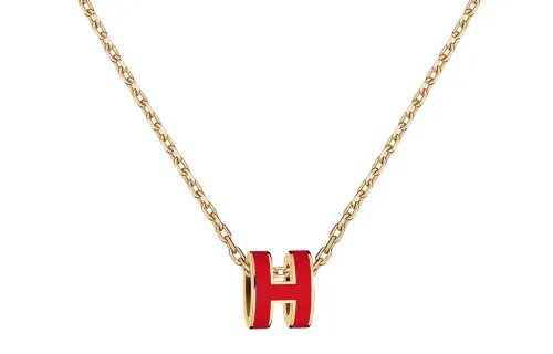 HERMES POP H Metal Necklaces Women's Gold Chain